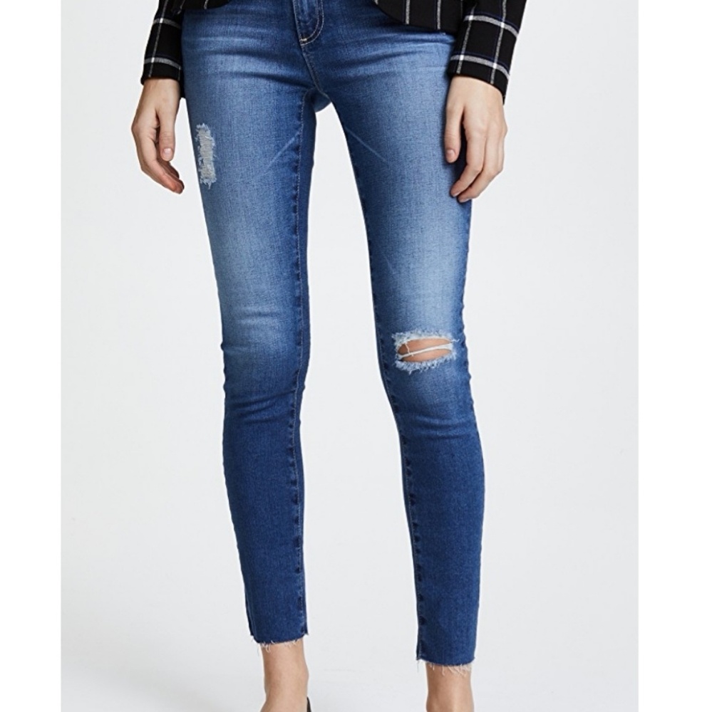 AG Raw Hem Legging Ankle Jeans
